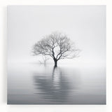 Minimalist Black & White Tree Wall Art - Modern Canvas Print