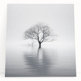 Minimalist Black & White Tree Wall Art - Modern Canvas Print