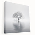 Minimalist Black & White Tree Wall Art - Modern Canvas Print