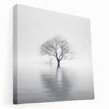 Minimalist Black & White Tree Wall Art - Modern Canvas Print