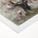 Vibrant rolled canvas showcasing an abstract floral design with bold colors and intricate patterns, ideal for modern home decor, presented in a protective cardboard tube.