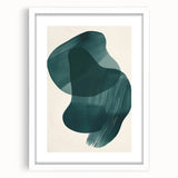 Abstract minimalist wall art design featuring a white frame and mat, showcasing a geometric pattern in soothing neutral tones, perfect for modern home decor.