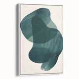 Abstract minimalist wall art canvas framed in white, showcasing soft, flowing lines and muted colors, perfect for modern home decor. Ideal for creating a calming atmosphere.
