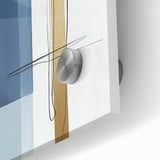 Large Abstract Wall Art – Bold Blue & Gold Minimalist Canvas Design