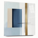 Large Abstract Wall Art – Bold Blue & Gold Minimalist Canvas Design