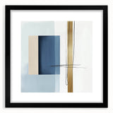 Large Abstract Wall Art – Bold Blue & Gold Minimalist Canvas Design