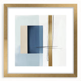 Large Abstract Wall Art – Bold Blue & Gold Minimalist Canvas Design