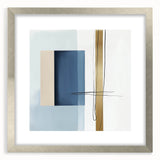 Large Abstract Wall Art – Bold Blue & Gold Minimalist Canvas Design
