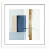 Large Abstract Wall Art – Bold Blue & Gold Minimalist Canvas Design