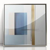 Large Abstract Wall Art – Bold Blue & Gold Minimalist Canvas Design
