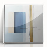 Large Abstract Wall Art – Bold Blue & Gold Minimalist Canvas Design