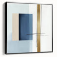 Large Abstract Wall Art – Bold Blue & Gold Minimalist Canvas Design
