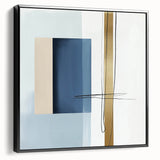 Large Abstract Wall Art – Bold Blue & Gold Minimalist Canvas Design
