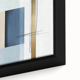 Large Abstract Wall Art – Bold Blue & Gold Minimalist Canvas Design