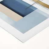 Large Abstract Wall Art – Bold Blue & Gold Minimalist Canvas Design