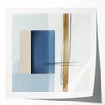 Large Abstract Wall Art – Bold Blue & Gold Minimalist Canvas Design