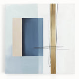 Large Abstract Wall Art – Bold Blue & Gold Minimalist Canvas Design