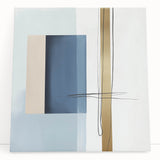 Large Abstract Wall Art – Bold Blue & Gold Minimalist Canvas Design