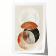 Abstract minimalist wall art print featuring soft pastel colors and geometric shapes, rolled and ready for display in a stylish home or office setting.