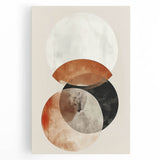 Abstract minimalist wall art print on stretched canvas, featuring soft pastel colors and geometric shapes, ideal for modern home decor. Perfect for enhancing living spaces with a contemporary aesthetic.