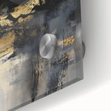 Colorful Abstract Wall Art – Bold Black, Gold & Gray Textured Canvas