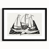 Expressionist Nautical Scene - Sailing Ships | Modern Wall Art Print