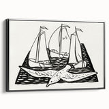 Expressionist Nautical Scene - Sailing Ships | Modern Wall Art Print