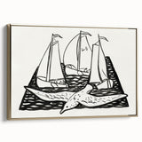Expressionist Nautical Scene - Sailing Ships | Modern Wall Art Print