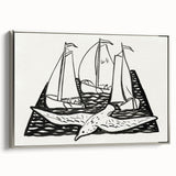 Expressionist Nautical Scene - Sailing Ships | Modern Wall Art Print