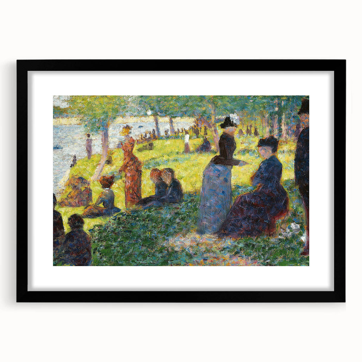Seurat's Park Scene - Impressionist Pointillist Wall Art Print