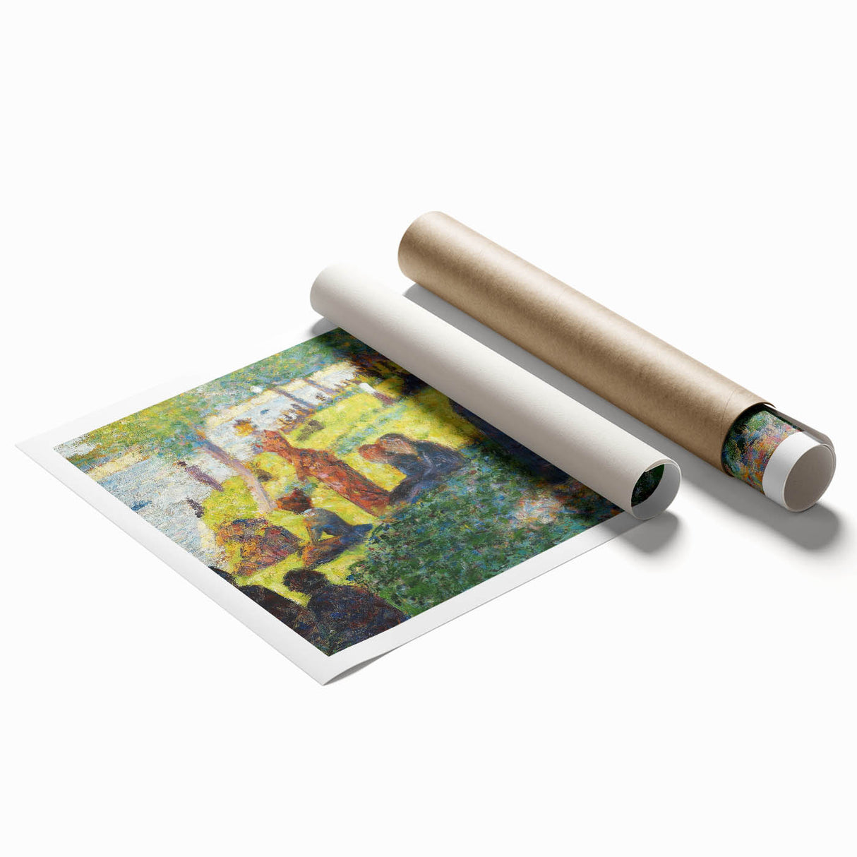 Seurat's Park Scene - Impressionist Pointillist Wall Art Print