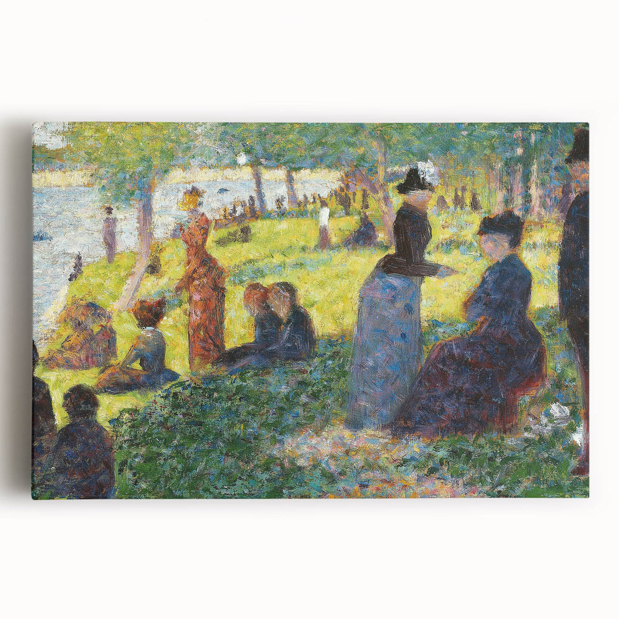 Seurat's Park Scene - Impressionist Pointillist Wall Art Print