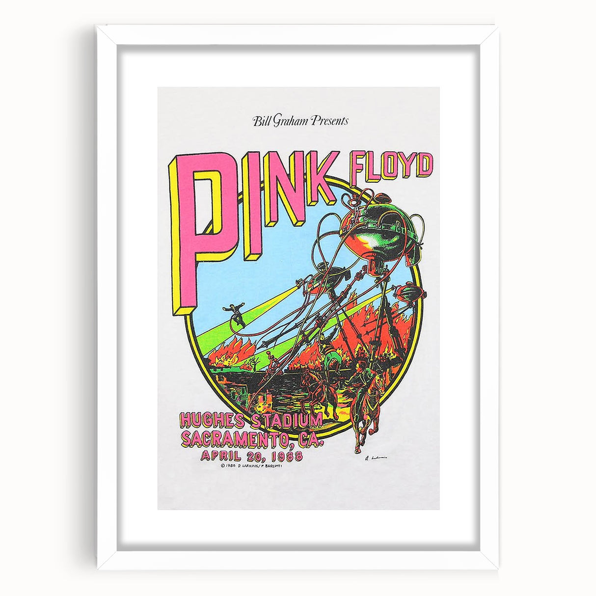 Pink Floyd 1988 Hughes Stadium Retro Concert Poster