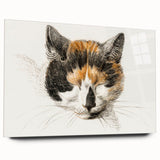 Romanticism Art: Calico Cat by Jean Bernard - Classic Animal Portrait