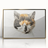 Romanticism Art: Calico Cat by Jean Bernard - Classic Animal Portrait