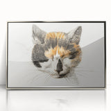 Romanticism Art: Calico Cat by Jean Bernard - Classic Animal Portrait