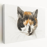 Romanticism Art: Calico Cat by Jean Bernard - Classic Animal Portrait