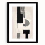 Framed Dining Room Prints – Geometric Black and Gray Abstract Art