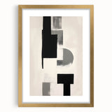 Framed Dining Room Prints – Geometric Black and Gray Abstract Art