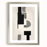 Framed Dining Room Prints – Geometric Black and Gray Abstract Art