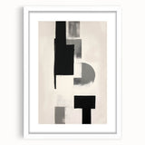 Framed Dining Room Prints – Geometric Black and Gray Abstract Art