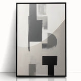 Framed Dining Room Prints – Geometric Black and Gray Abstract Art