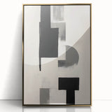 Framed Dining Room Prints – Geometric Black and Gray Abstract Art