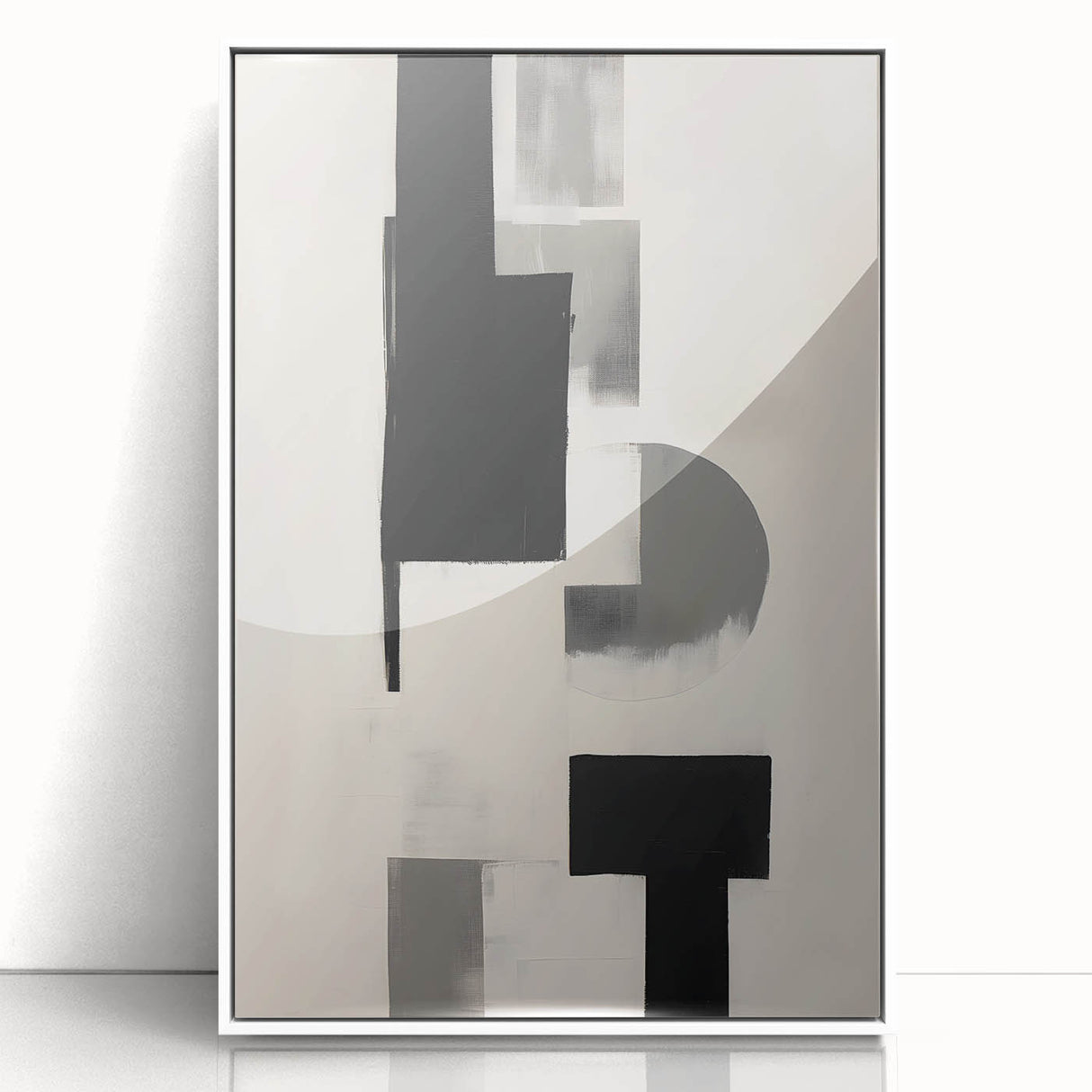 Framed Dining Room Prints – Geometric Black and Gray Abstract Art