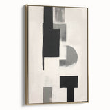Framed Dining Room Prints – Geometric Black and Gray Abstract Art
