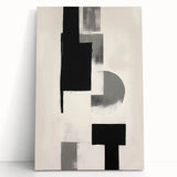 Framed Dining Room Prints – Geometric Black and Gray Abstract Art