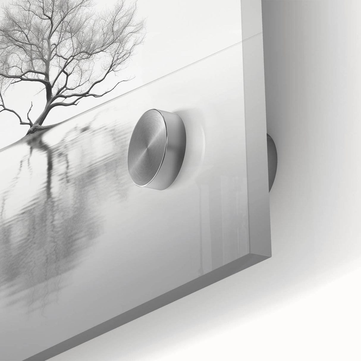 Minimalist Tree Reflection Wall Art - Modern Black & White Print