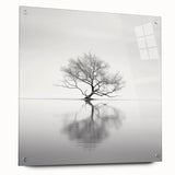 Minimalist Tree Reflection Wall Art - Modern Black & White Print