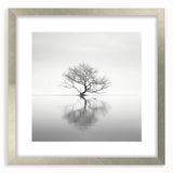 Minimalist Tree Reflection Wall Art - Modern Black & White Print
