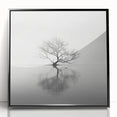 Minimalist Tree Reflection Wall Art - Modern Black & White Print
